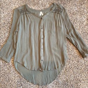 Green Long Sleeve Blouse